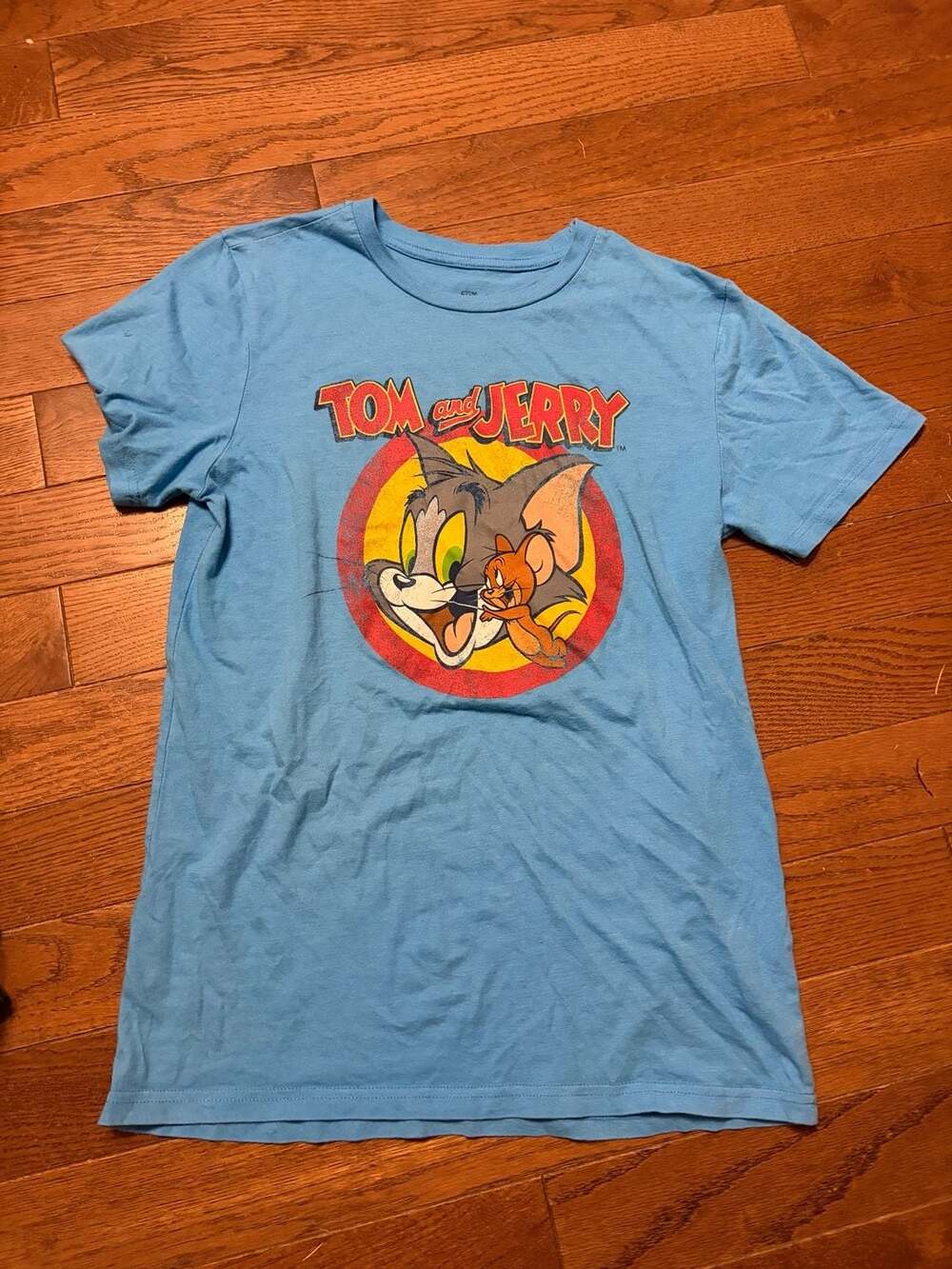 Tom and Jerry T-Shirt Size SM Blue Graphic Tee